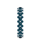 London Blue Topaz Cluster Eternity Band Ring AAA - Rosec Jewels