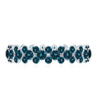 London Blue Topaz Cluster Eternity Band Ring AAA - Rosec Jewels