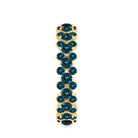 London Blue Topaz Cluster Eternity Band Ring AAA - Rosec Jewels