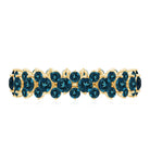 London Blue Topaz Cluster Eternity Band Ring AAA - Rosec Jewels