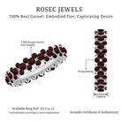 Certified Natural Garnet Eternity Band Ring AAA - Rosec Jewels
