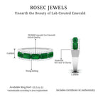 Octagon Cut Created Emerald and Diamond East West Half Eternity Band Lab Created Emerald - ( AAAA ) - Quality - Rosec Jewels