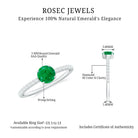 Rosec Jewels-Natural Emerald Promise Ring with Diamond Side Stones