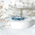 Rosec Jewels-London Blue Topaz Heart Eternity Band Ring