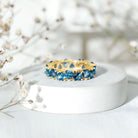 Rosec Jewels-London Blue Topaz Heart Eternity Band Ring