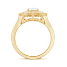 Rosec Jewels-Milgrain Embellished Oval Moissanite Double Halo Engagement Ring
