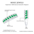 Baguette Emerald and Diamond Braided Half Eternity Band Ring AAA - Rosec Jewels