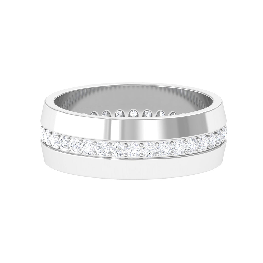 Diamond Wide Wedding Band Ring Diamond - ( HI-SI ) - Color and Clarity - Rosec Jewels