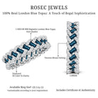 Baguette London Blue Topaz Full Eternity Band with Diamond AAA - Rosec Jewels
