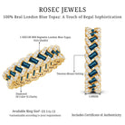 Baguette London Blue Topaz Full Eternity Band with Diamond AAA - Rosec Jewels