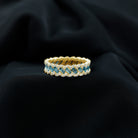 Baguette London Blue Topaz Full Eternity Band with Diamond AAA - Rosec Jewels