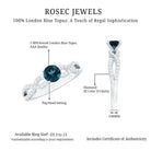 Rosec Jewels-Round Blue Topaz Infinity Engagement Ring with Diamonds