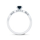Rosec Jewels-Round Blue Topaz Infinity Engagement Ring with Diamonds