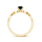Rosec Jewels-Round Blue Topaz Infinity Engagement Ring with Diamonds