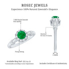 Rosec Jewels-Vintage Inspired Emerald Engagement Ring with Diamond