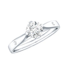 Rosec Jewels-Floral Set Moissanite Solitaire Promise Ring for Her