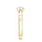Rosec Jewels-Floral Set Moissanite Solitaire Promise Ring for Her