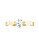 Rosec Jewels-Floral Set Moissanite Solitaire Promise Ring for Her