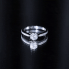 Rosec Jewels-Lotus Basket Set Moissanite Solitaire Engagement Ring for Women