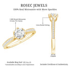 Rosec Jewels-Lotus Basket Set Moissanite Solitaire Engagement Ring for Women