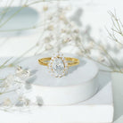 Certified Pear Cut Engagement Ring With Moissanite D-VS1 - Rosec Jewels