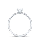5 MM Moissanite Solitaire Engagement Ring with Milgrain D-VS1 - Rosec Jewels