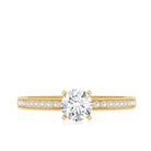 5 MM Moissanite Solitaire Engagement Ring with Milgrain D-VS1 - Rosec Jewels