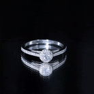 Certified Round Moissanite Halo Engagement Ring for Women D-VS1 - Rosec Jewels