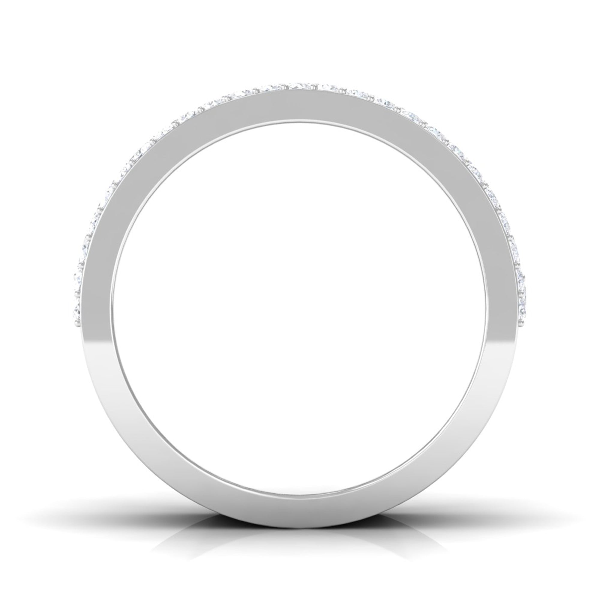 Rosec Jewels-Designer Round and Baguette Cut Zircon Wedding Band