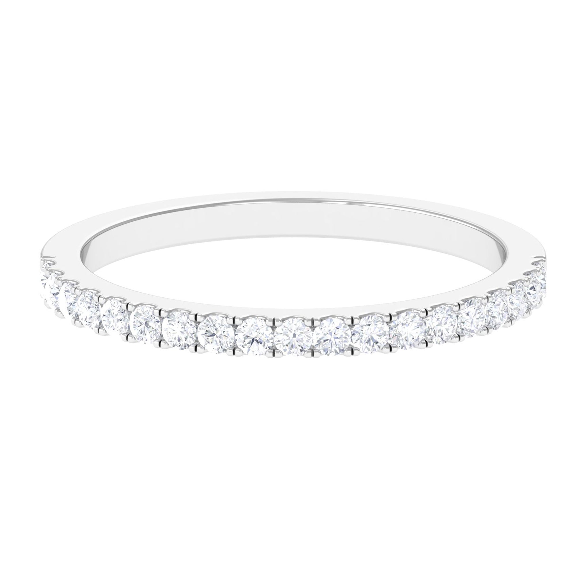 Certified Moissanite Simple Half Eternity Ring Moissanite - ( D-VS1 ) - Color and Clarity - Rosec Jewels