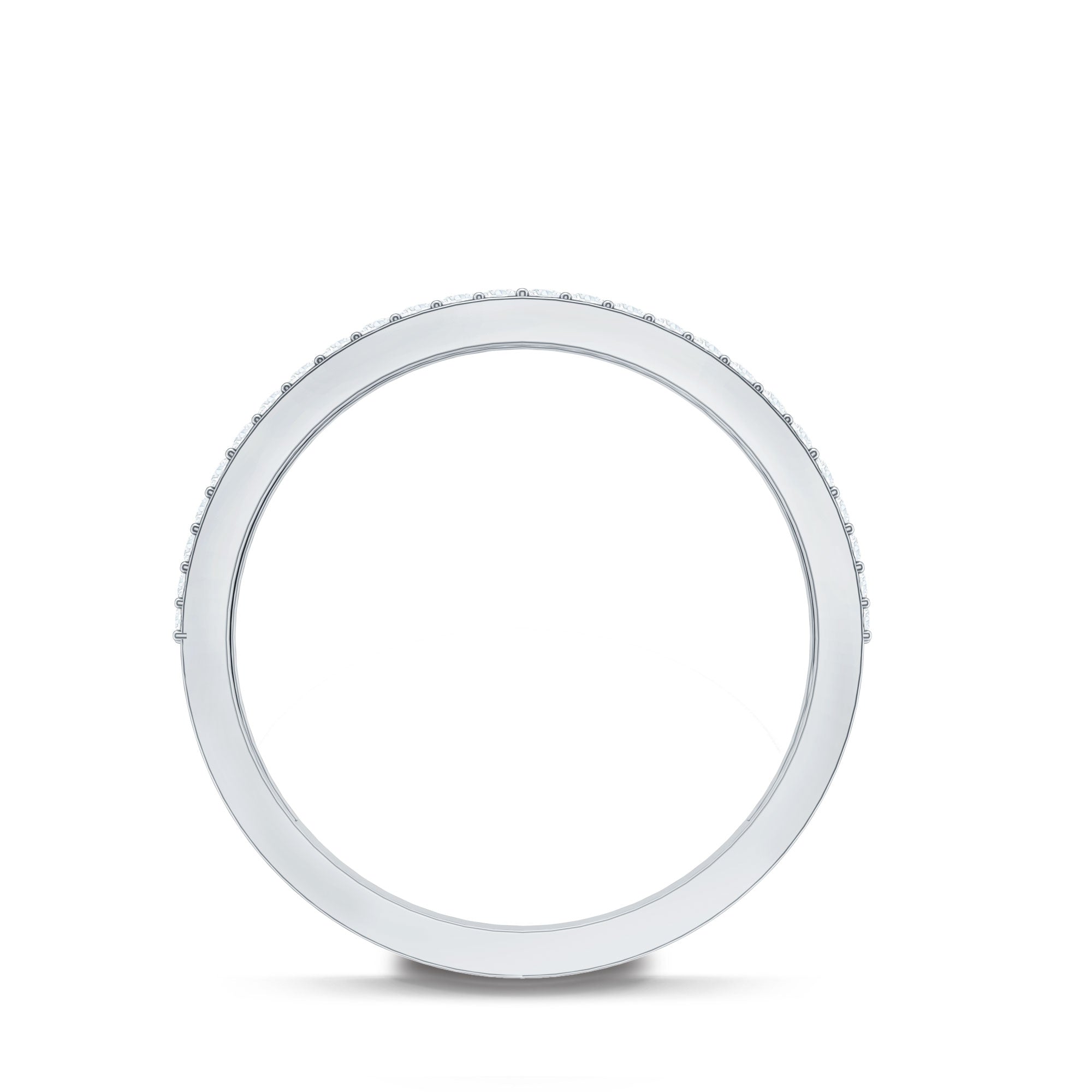 Thick Moissanite Half Eternity Wedding Band D-VS1 - Rosec Jewels