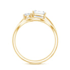 Emerald Cut Moissanite Engagement Ring with Enhancer D-VS1 - Rosec Jewels