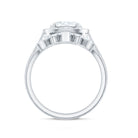 Rosec Jewels-Designer Moissanite Oval Halo Wedding Ring Set with Certificate