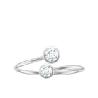 Bezel Set Diamond Toi Et Moi Ring for Promise Natural - ( HI-SI ) - Rosec Jewels
