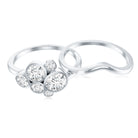 Round Moissanite Cluster Bridal Ring Set for Women D-VS1 - Rosec Jewels