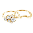 Round Moissanite Cluster Bridal Ring Set for Women D-VS1 - Rosec Jewels