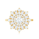 Certified Brilliant Cut Moissanite Cocktail Engagement Ring for Women D-VS1 - Rosec Jewels