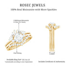 Vintage Inspired Moissanite 3 Piece Wedding Ring Sets D-VS1 - Rosec Jewels