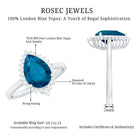 Rosec Jewels-Pear Shaped London Blue Topaz and Diamond Statement Engagement Ring