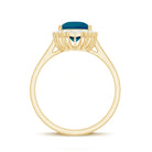 Rosec Jewels-Pear Shaped London Blue Topaz and Diamond Statement Engagement Ring