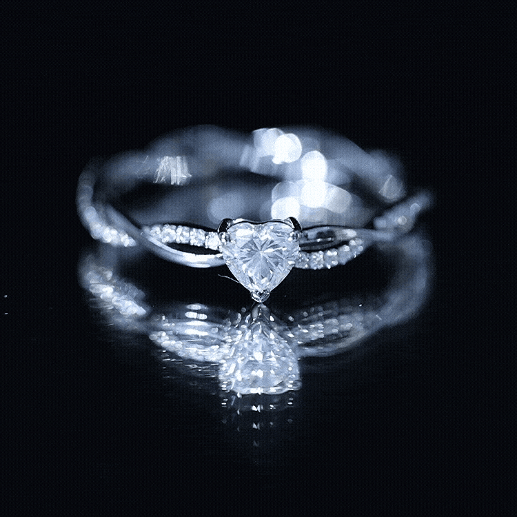 Heart Shape Moissanite Solitaire Promise Ring D-VS1 - Rosec Jewels