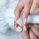Certified Moissanite Double Halo Engagement Ring for Women D-VS1 - Rosec Jewels