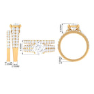 8 MM Zircon Wedding Ring Set in Prong Setting Zircon - ( AAAA ) - Quality - Rosec Jewels