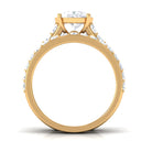 8 MM Zircon Wedding Ring Set in Prong Setting Zircon - ( AAAA ) - Quality - Rosec Jewels