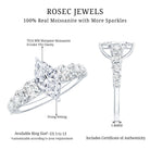 Rosec Jewels-Marquise Cut Moissanite Engagement Ring with Side Stones