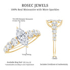 Rosec Jewels-Marquise Cut Moissanite Engagement Ring with Side Stones