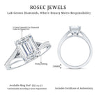 IGI Certified 3 Carat Lab Grown Diamond Emerald Cut Engagement Ring in Split Shank Lab - ( E-VS1 ) - Rosec Jewels