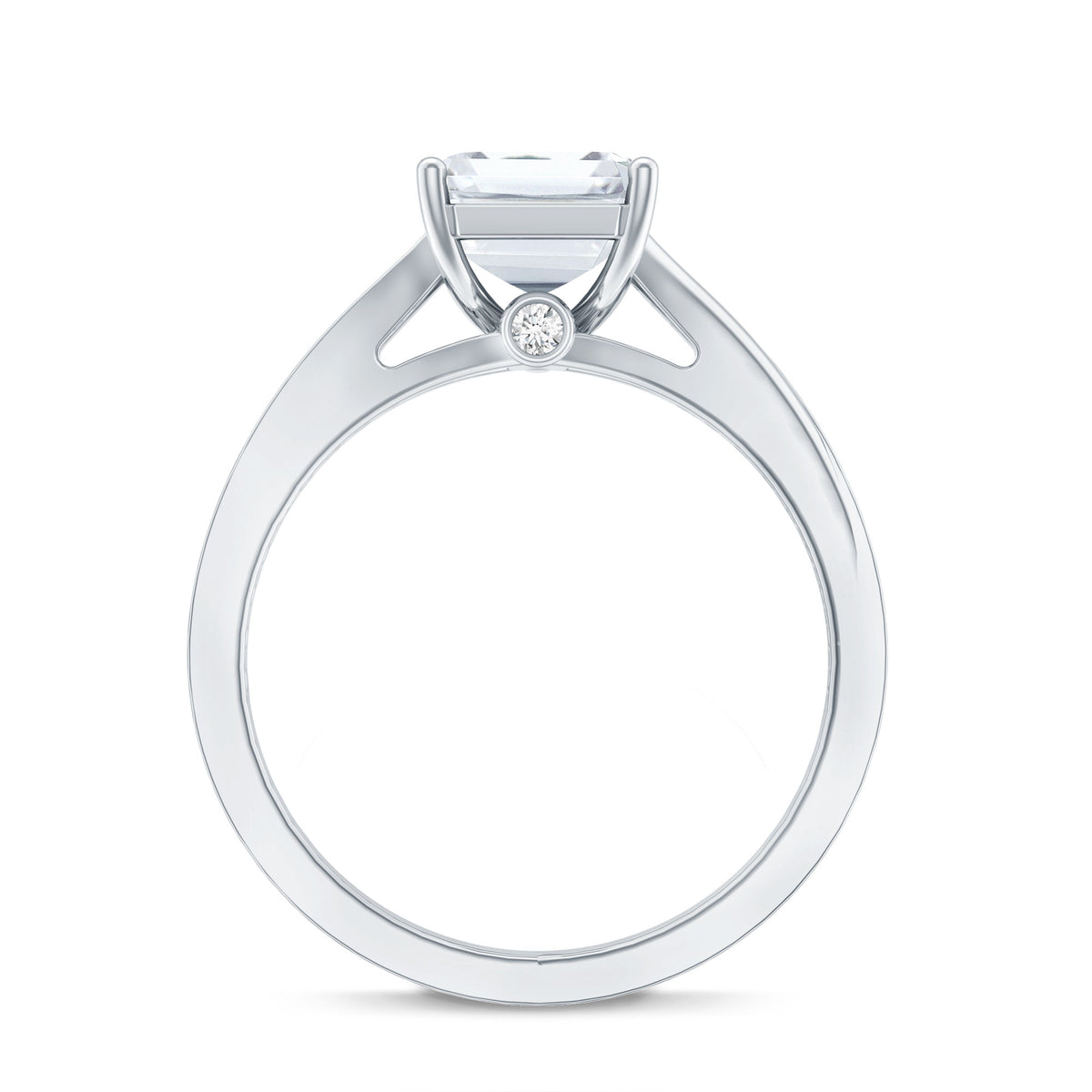 IGI Certified 3 Carat Lab Grown Diamond Emerald Cut Engagement Ring in Split Shank Lab - ( E-VS1 ) - Rosec Jewels