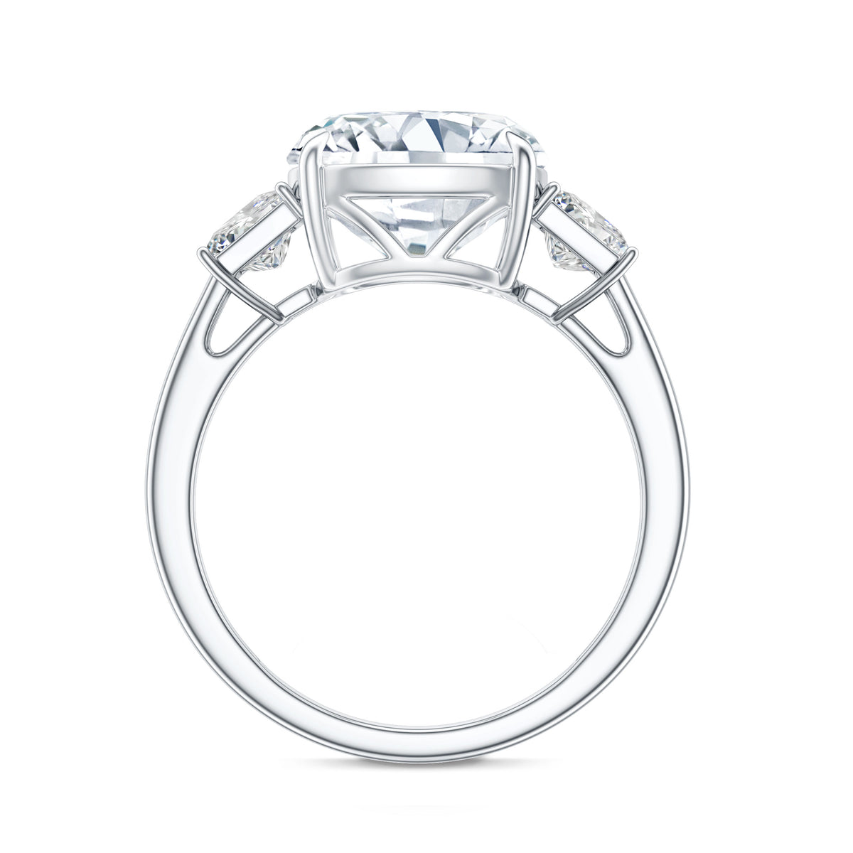 5 Carat Cushion Cut Lab Grown Diamond Journey Ring with IGI Certificate Lab - ( E-VS1 ) - Rosec Jewels