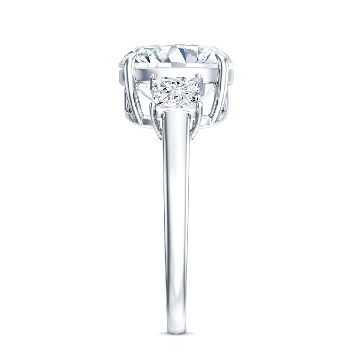 5 Carat Cushion Cut Lab Grown Diamond Journey Ring with IGI Certificate Lab - ( E-VS1 ) - Rosec Jewels
